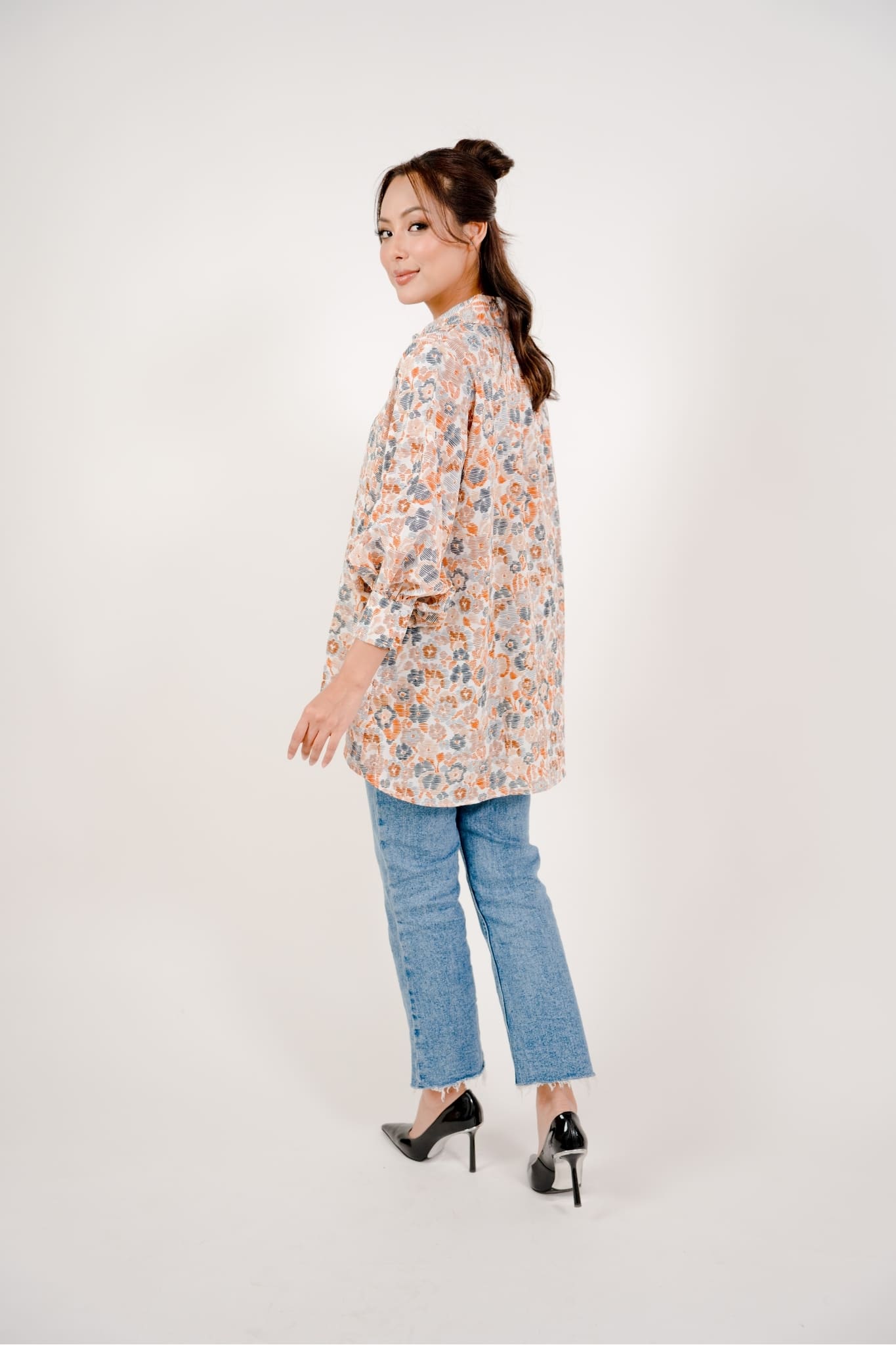 Maya Shirt in Brown Ikat Print