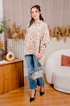 Maya Shirt in Brown Ikat Print