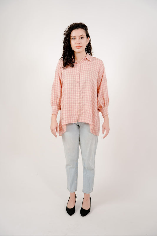 Maya Shirt in Pink and Yellow Plaid