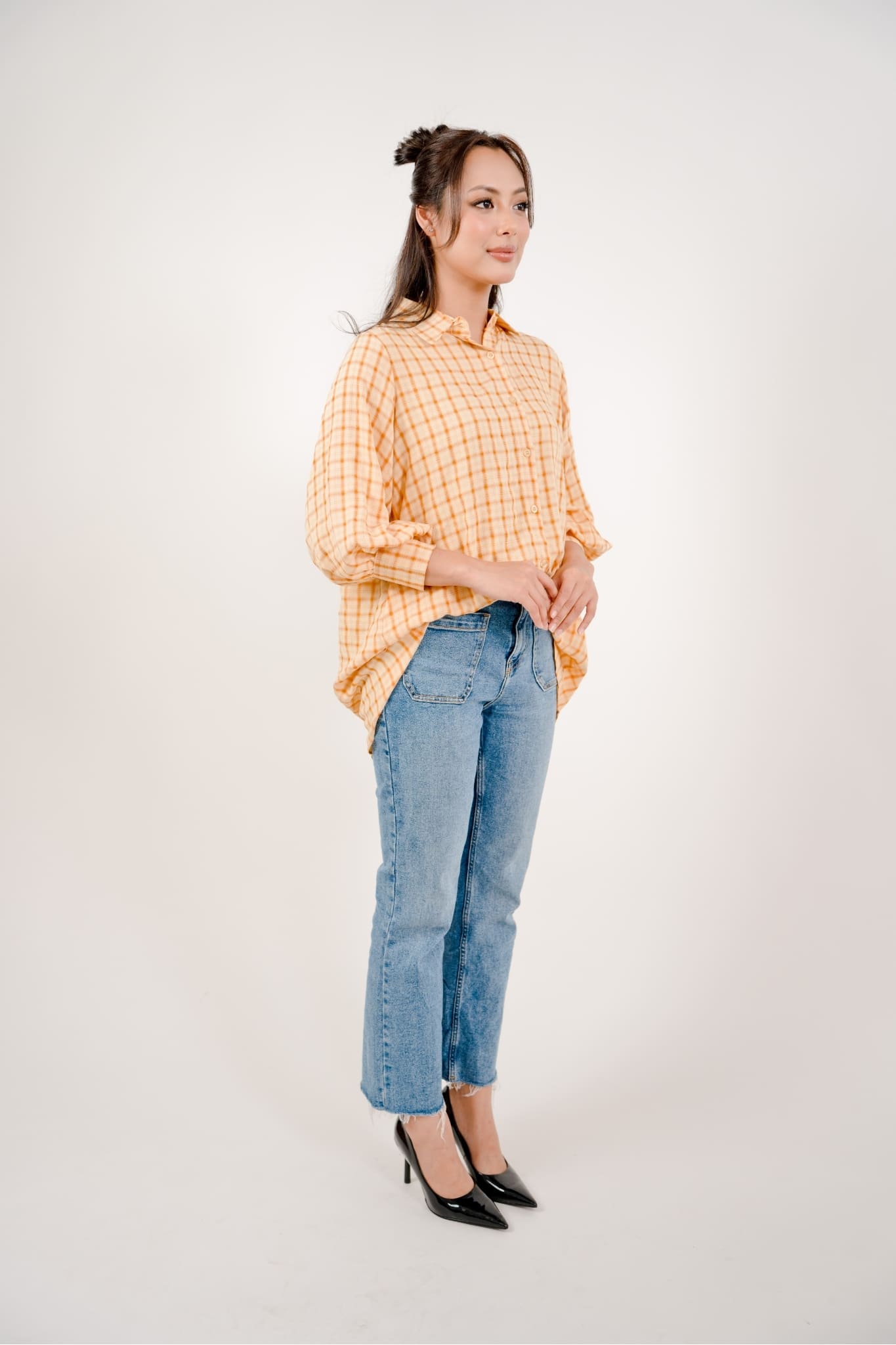 Maya Shirt in Yellow Plaid