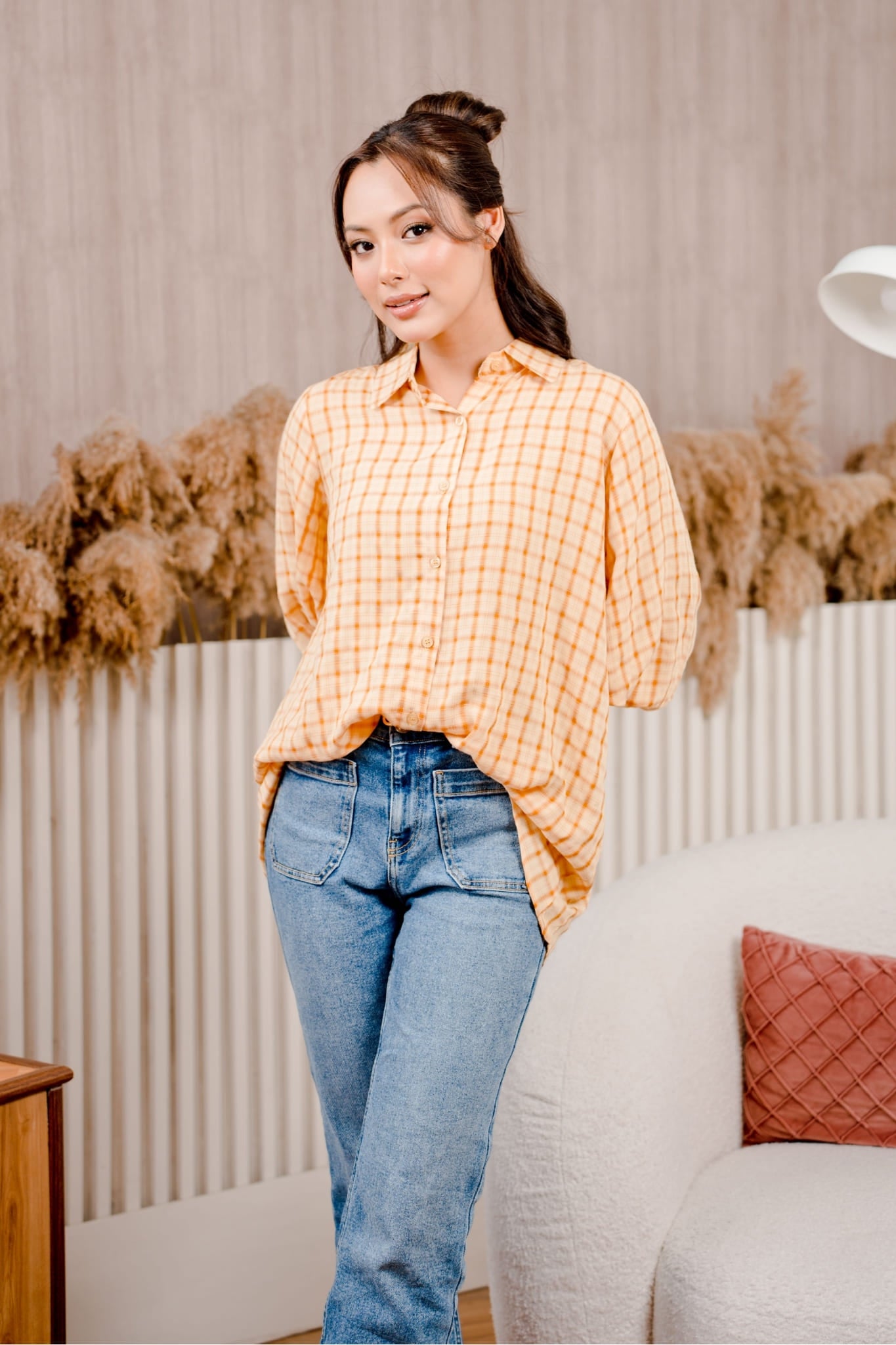 Maya Shirt in Yellow Plaid