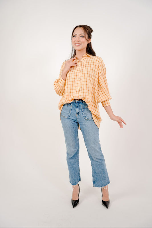 Maya Shirt in Yellow Plaid