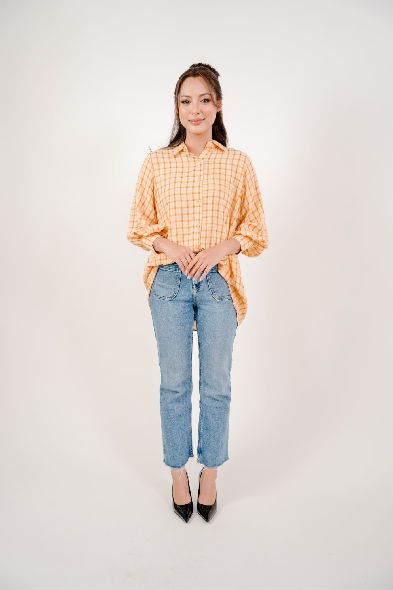 Maya Shirt in Yellow Plaid