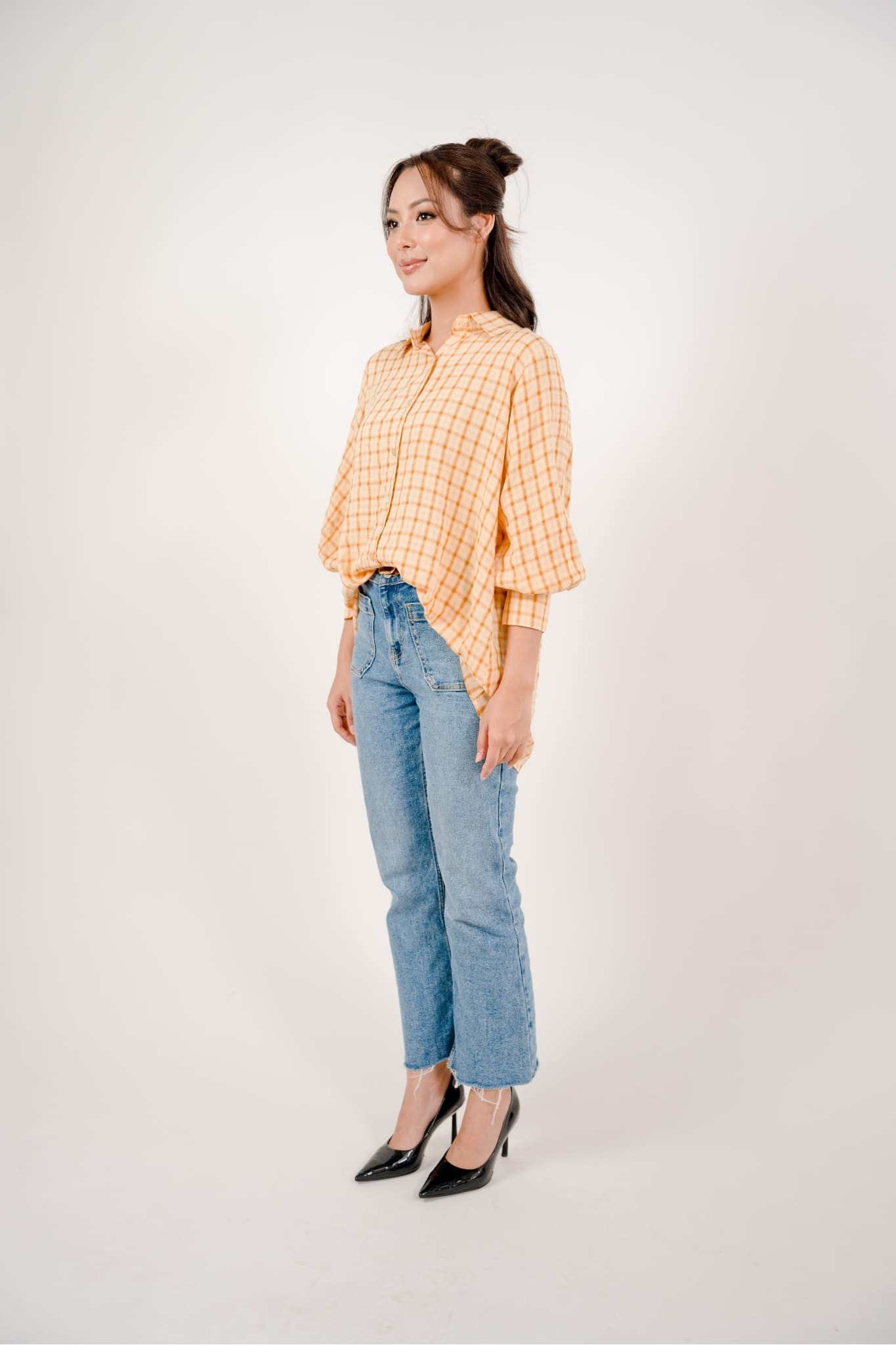 Maya Shirt in Yellow Plaid