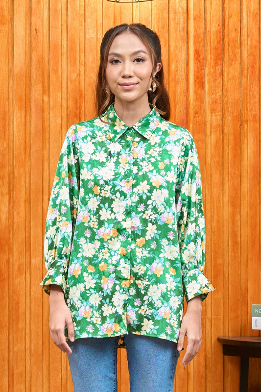 Maya Satin Garden Women's Shirt
