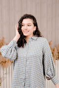 Maya Shirt in Blue Plaid 1 (Small Plaid)