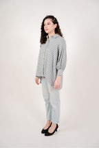 Maya Shirt in Blue Plaid 1 (Small Plaid)