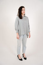 Maya Shirt in Blue Plaid 1 (Small Plaid)
