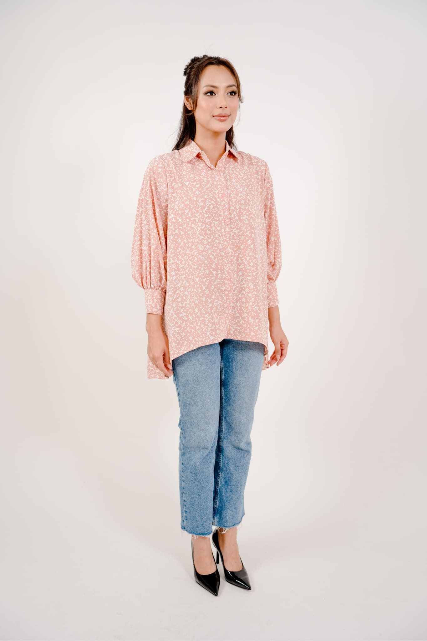 Maya Shirt in Floral Pink