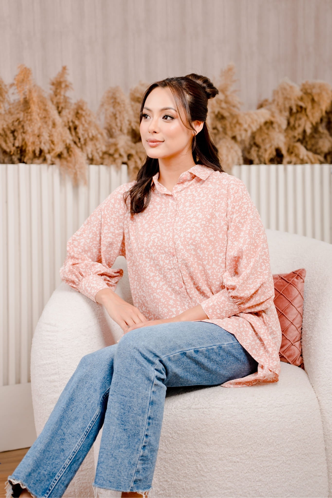 Maya Shirt in Floral Pink
