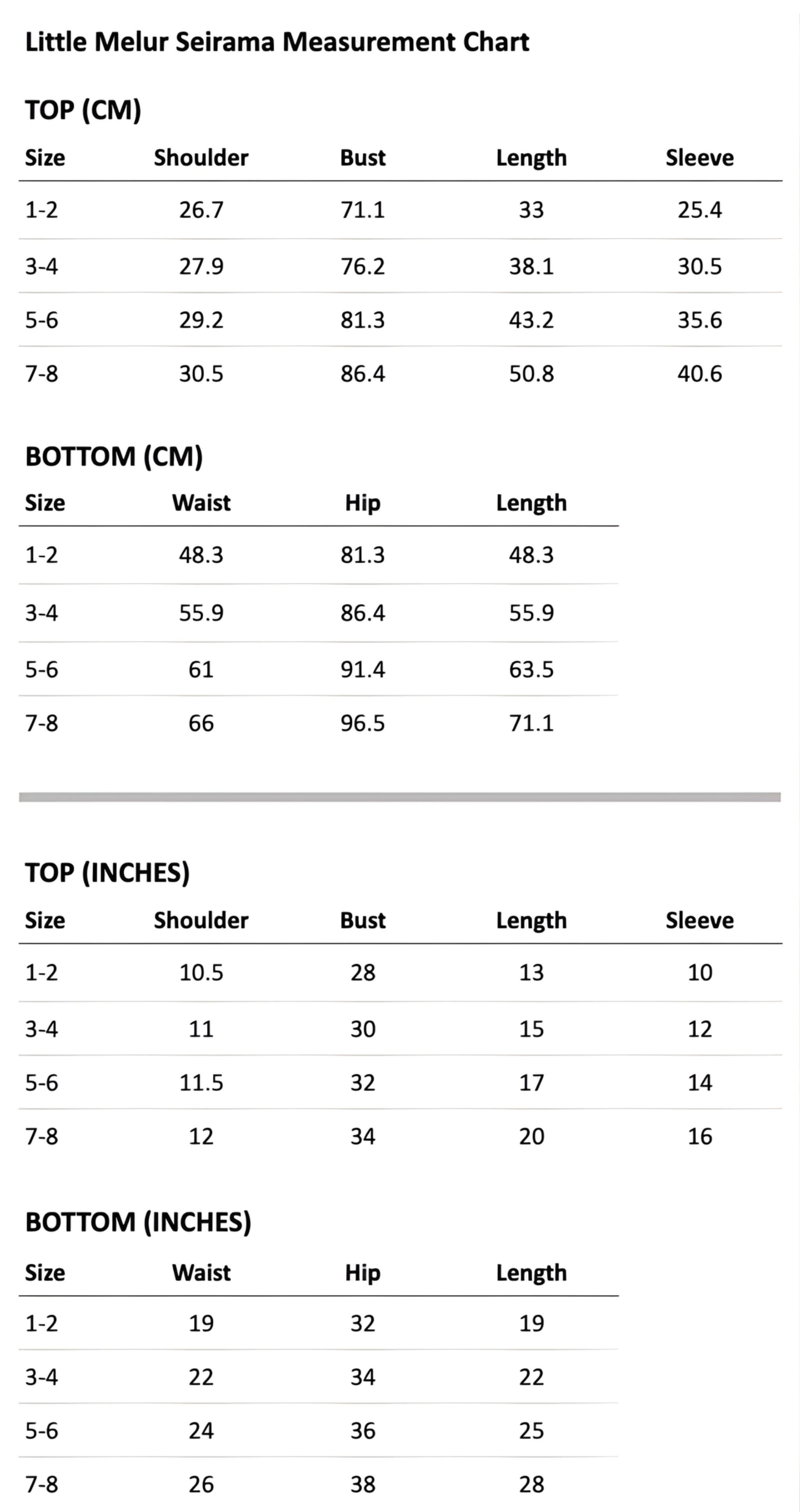 Size guide