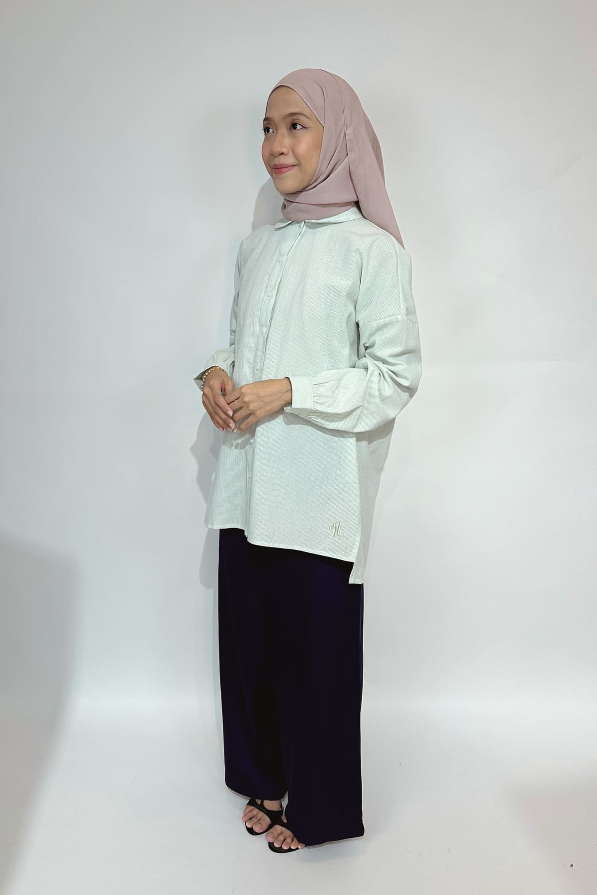 AVA STRIPED SHIRT - GREEN