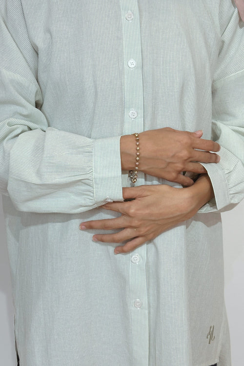 AVA STRIPED SHIRT - GREEN